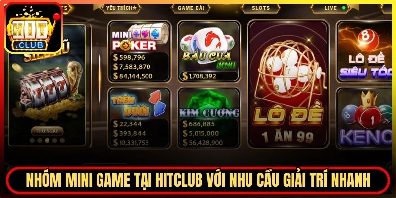 Nhóm mini game với nhu cầu giải trí nhanh