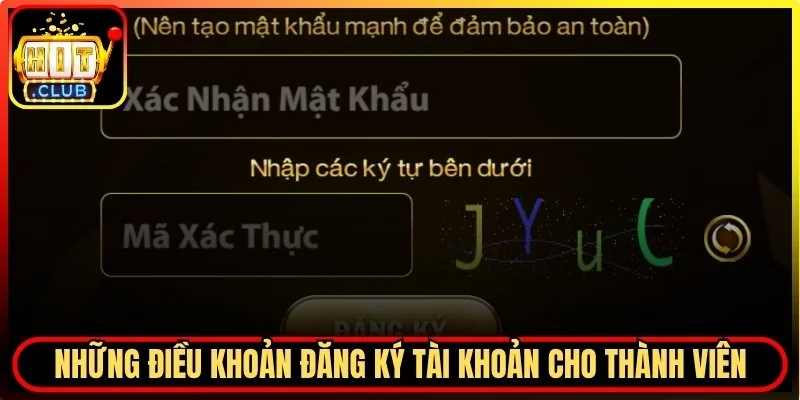 Những điều khoản đăng ký tài khoản cho thành viên chính thức