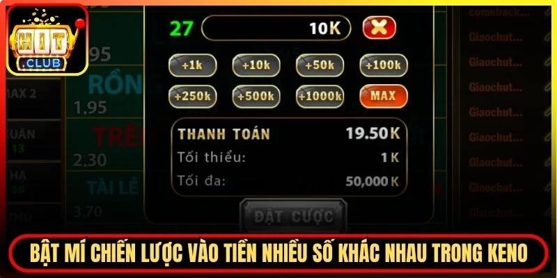 Vào tiền nhiều số khác nhau